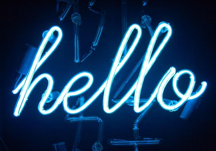 neon signage "hello"